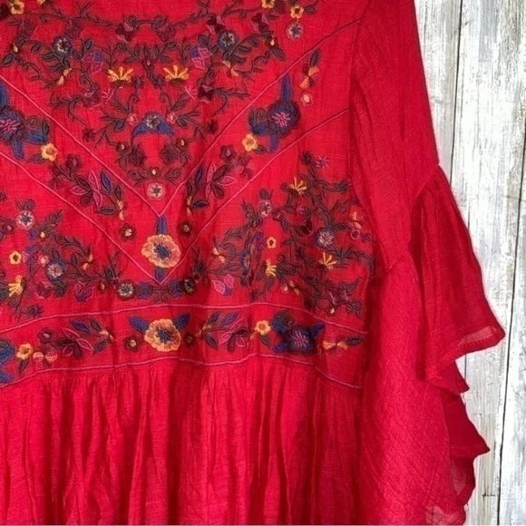 Umgee Strawberry Red Embroidered Dress - Picture 4 of 4